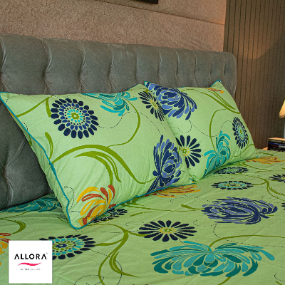 Meadow Dream Print Bedsheet – Green ALLORA BDonline shop bangladeshothoba.com