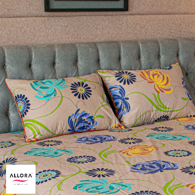 Meadow Dream Print Bedsheet – Vanilla ALLORA BDonline shop bangladeshothoba.com