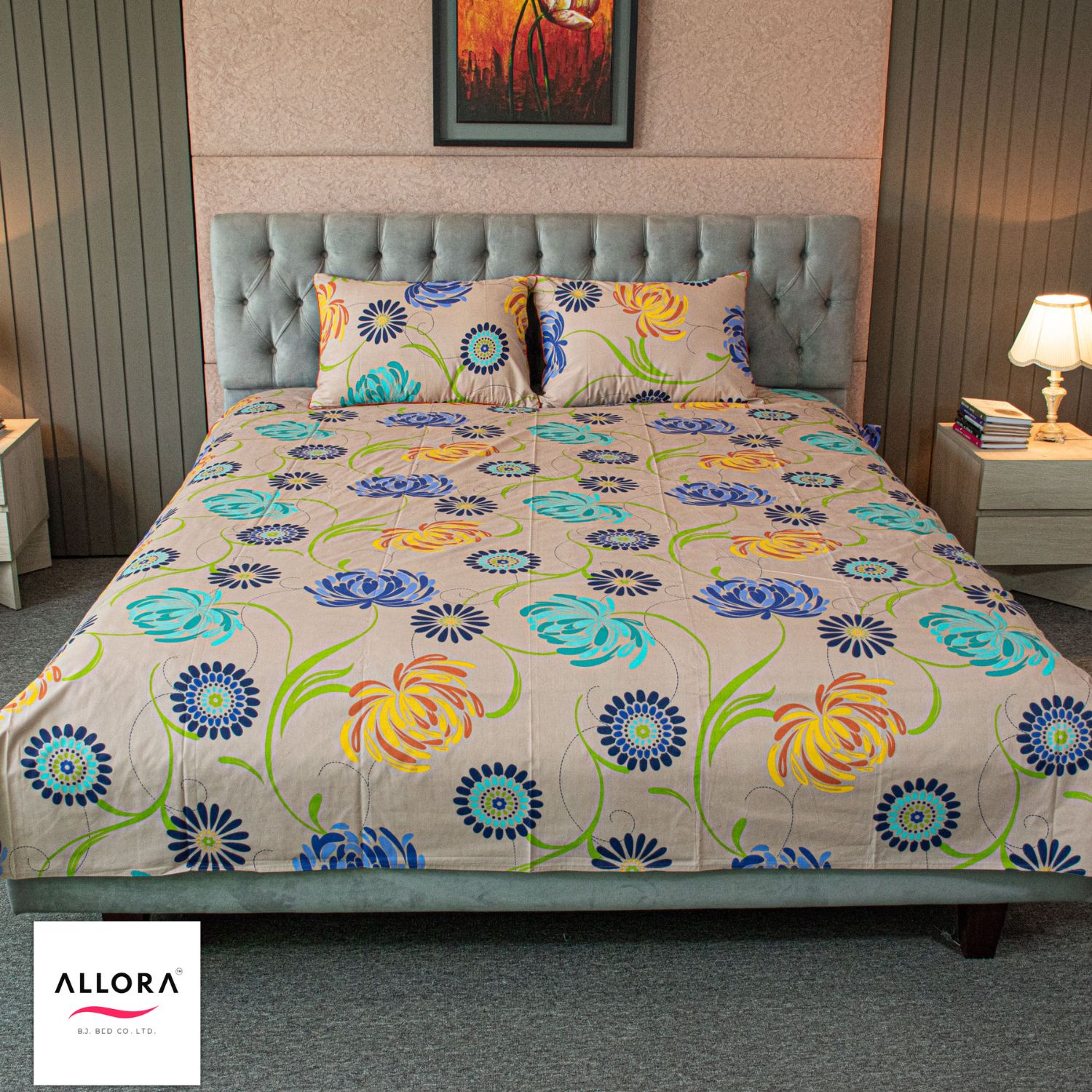 Meadow Dream Print Bedsheet – Vanilla ALLORA BDonline shop bangladeshothoba.com