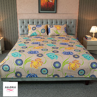 Meadow Dream Print Bedsheet – Vanilla ALLORA BDonline shop bangladeshothoba.com
