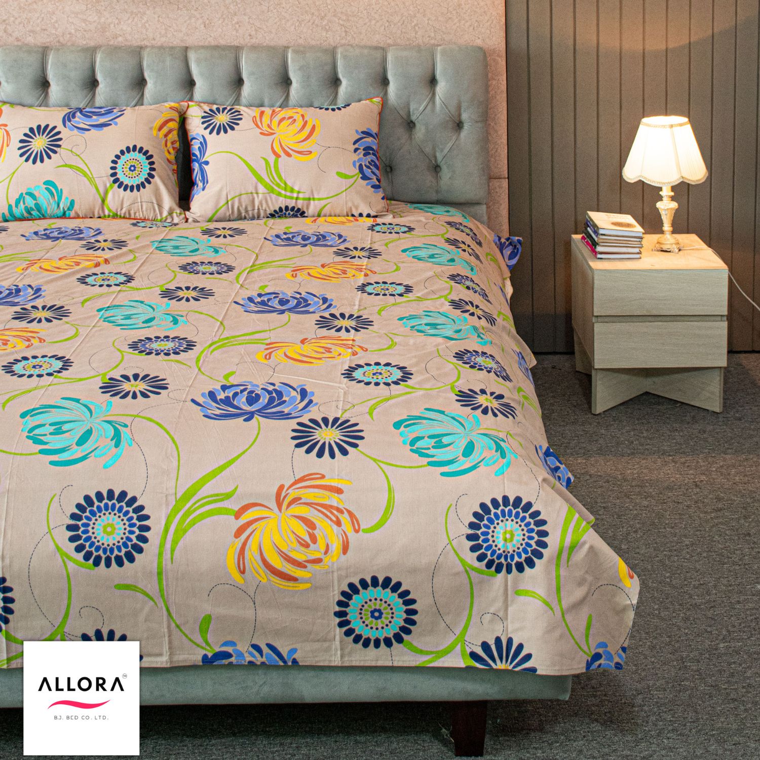 Meadow Dream Print Bedsheet – Vanilla ALLORA BDonline shop bangladeshothoba.com