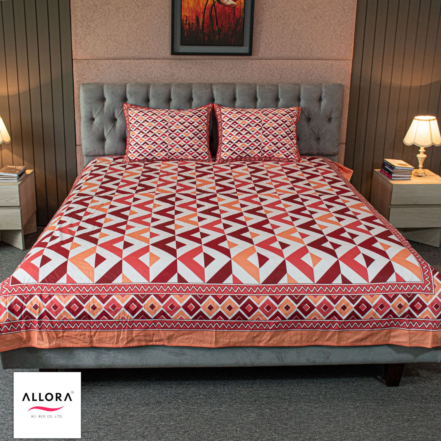 Pattern Play Printed Allora Bed sheet – Maroon Magic ALLORA BDonline shop bangladeshothoba.com