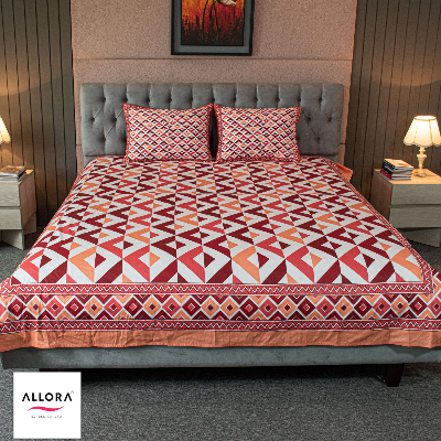 Pattern Play Printed Allora Bed sheet – Maroon Magic ALLORA BDonline shop bangladeshothoba.com