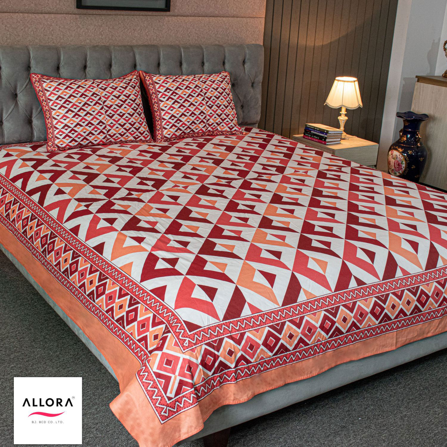 Pattern Play Printed Allora Bed sheet – Maroon Magic ALLORA BDonline shop bangladeshothoba.com