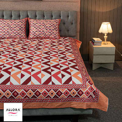Pattern Play Printed Allora Bed sheet – Maroon Magic ALLORA BDonline shop bangladeshothoba.com