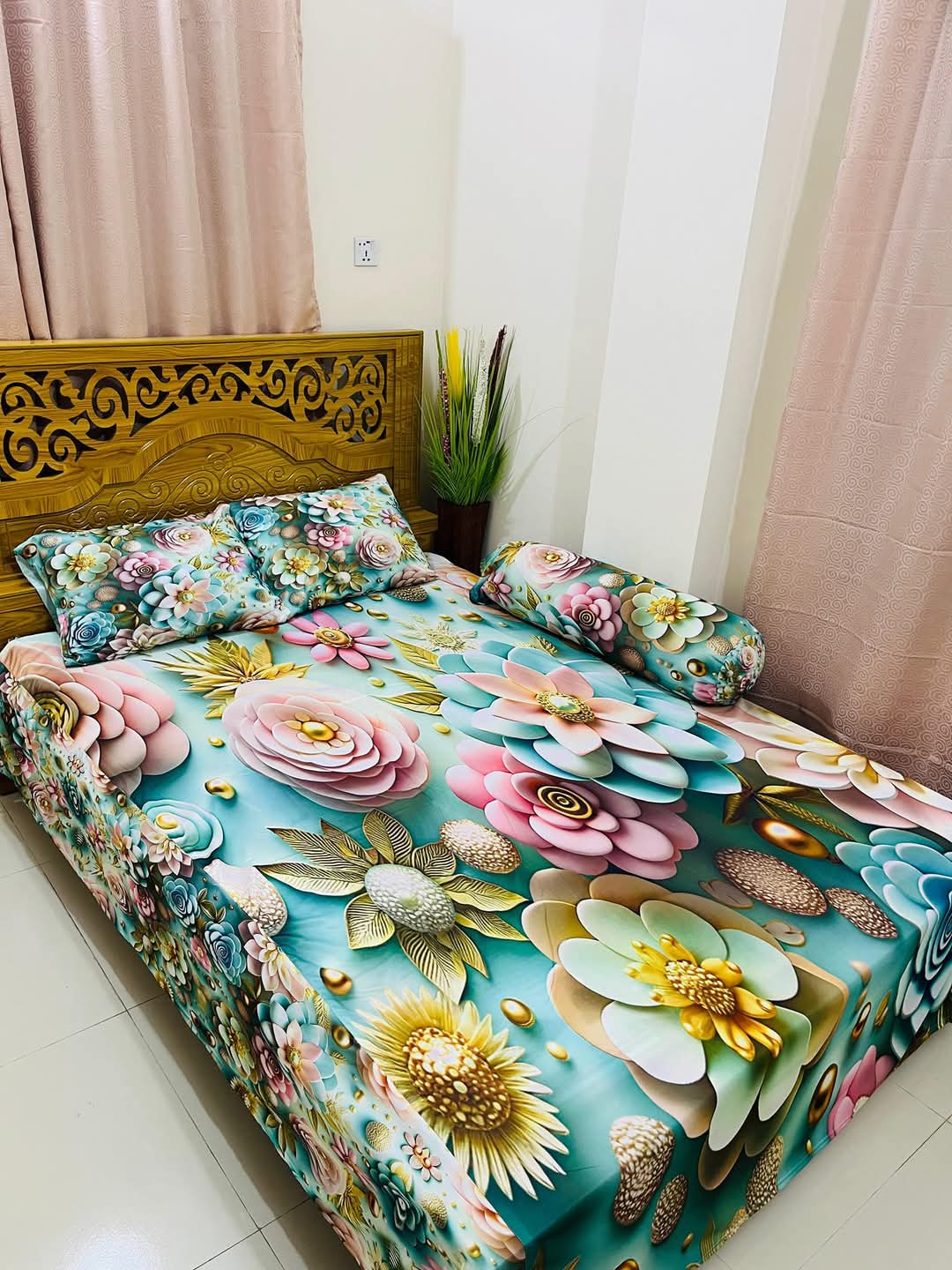Picture of Water Proof China Premium 3D Design Bed Sheet - 1451