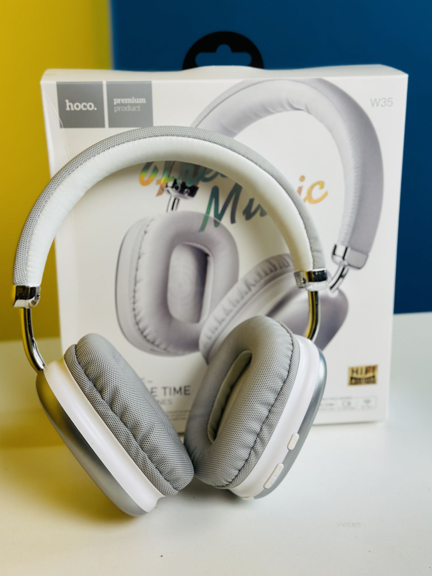 Picture of Hoco W35 Wireless Headphone- Silver Color \No product will be return after The Seal is broken