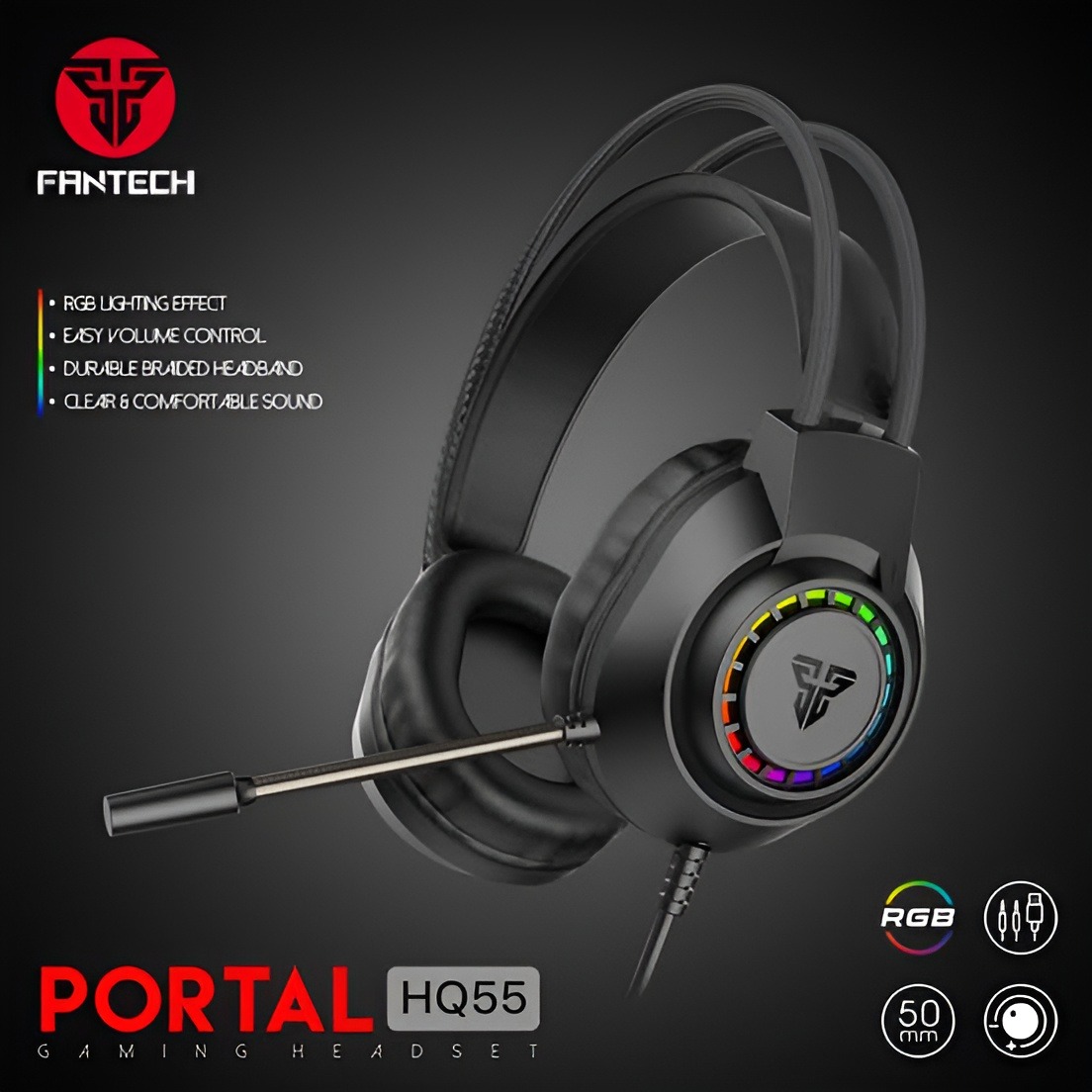 Picture of Fantech PORTAL HQ55 RGB Gaming Headphone