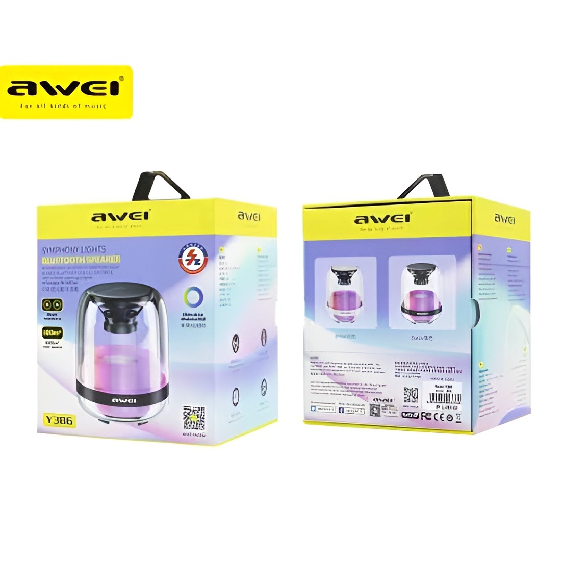 Picture of AWEI Y386 RGB Light Portable Bluetooth Speaker \ No product will be return after The Seal is broken