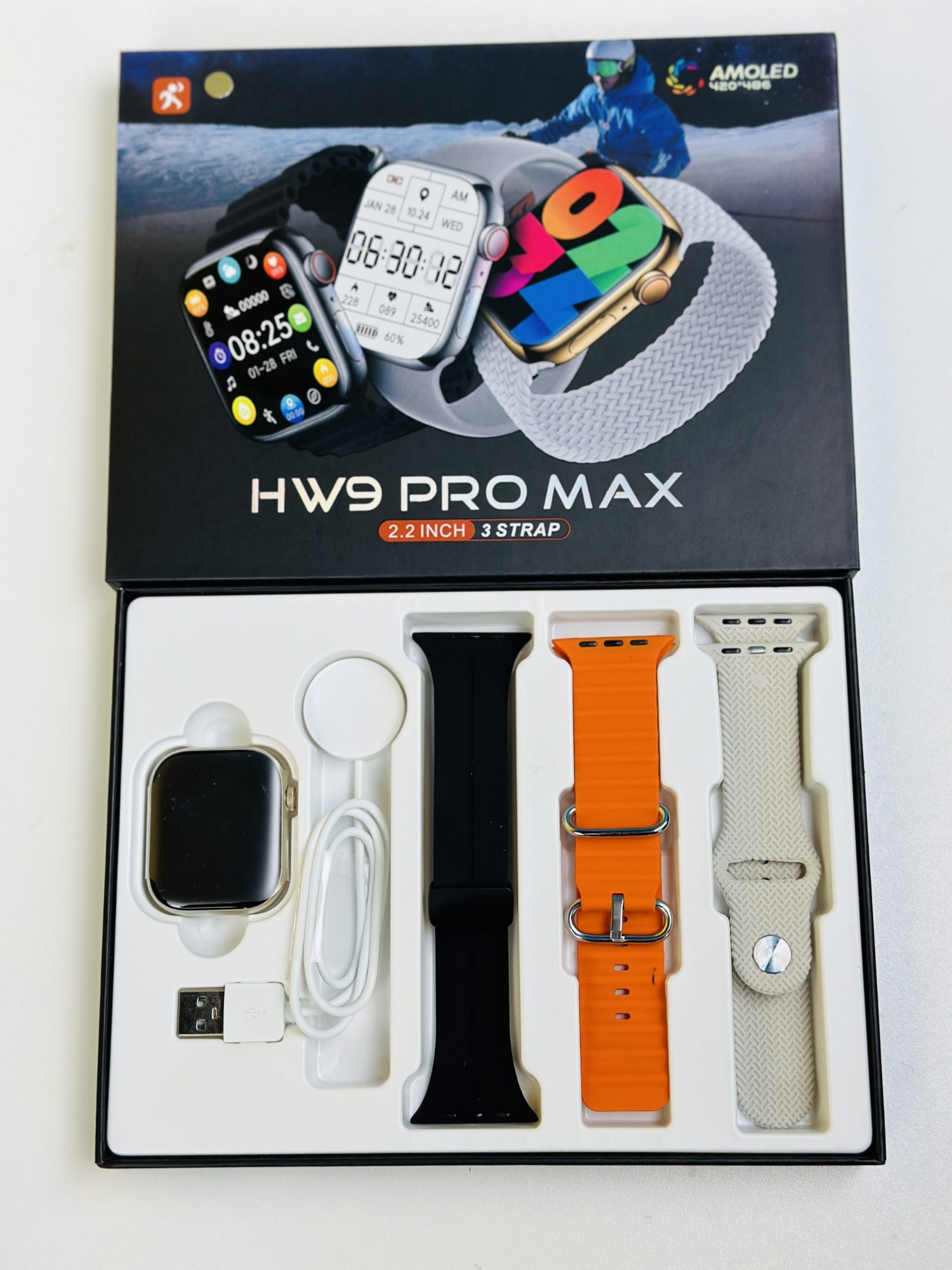 Picture of HW9 Pro Max Smart Watch (3 Straps In 1) No product will be return after The Seal is broken