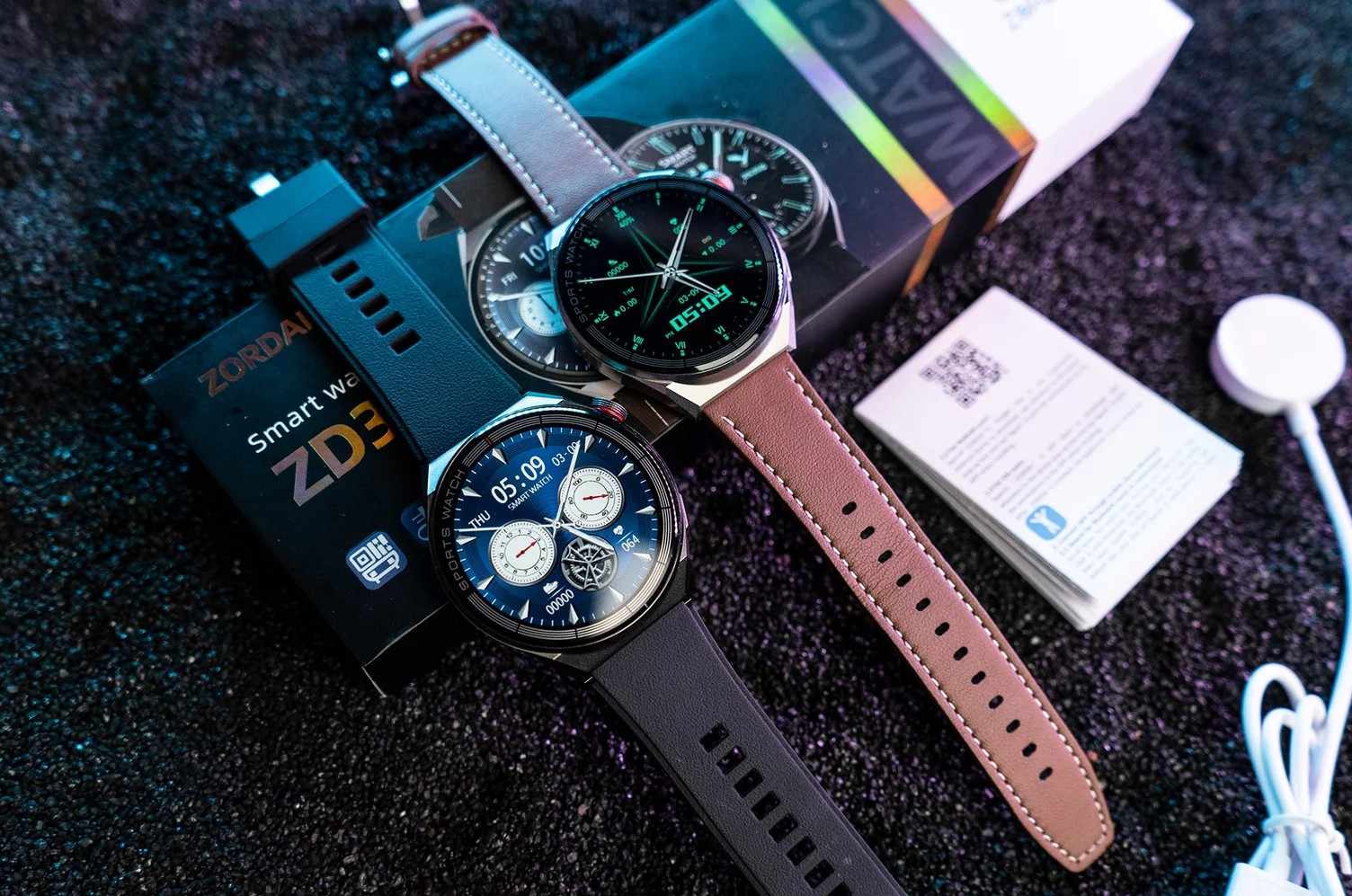 Picture of Zordai ZD3+ Plus Smart Watch (Dual Starp)\No product will be return after The Seal is broken