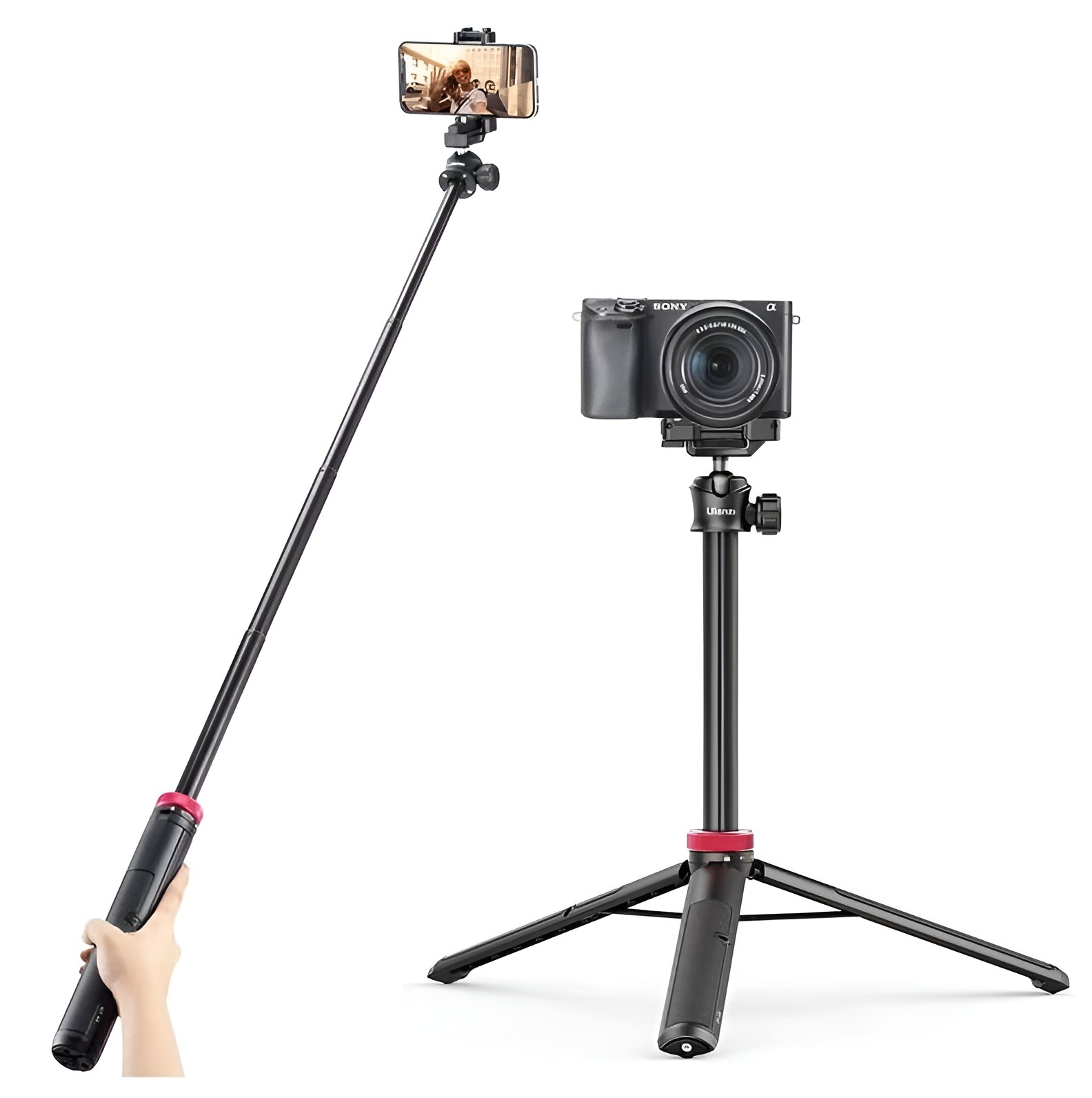 Picture of Ulanzi MT44 Extendable Vlog Tripod With 360° Ball Head – Black Color