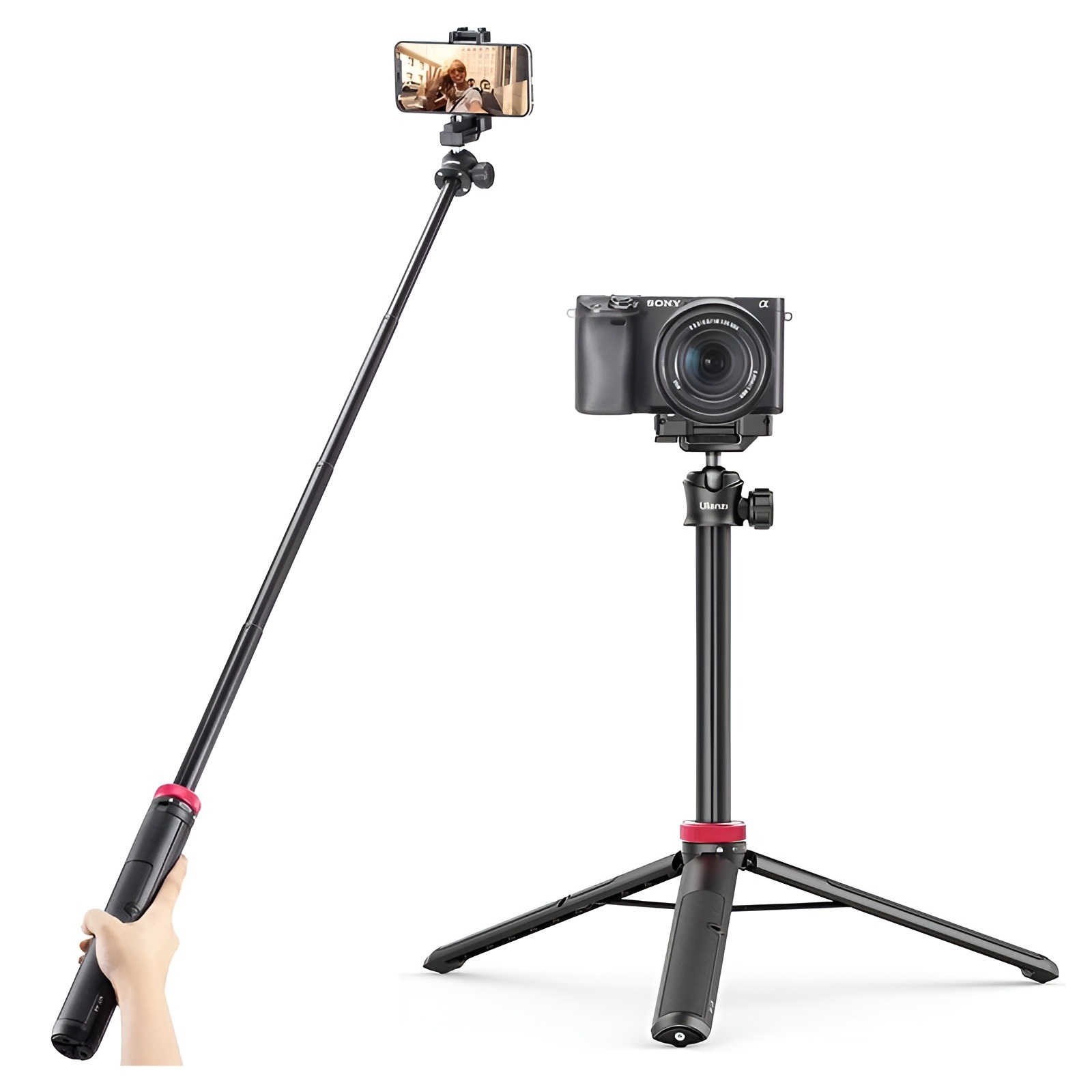 Picture of Ulanzi MT44 Extendable Vlog Tripod With 360° Ball Head – Black Color