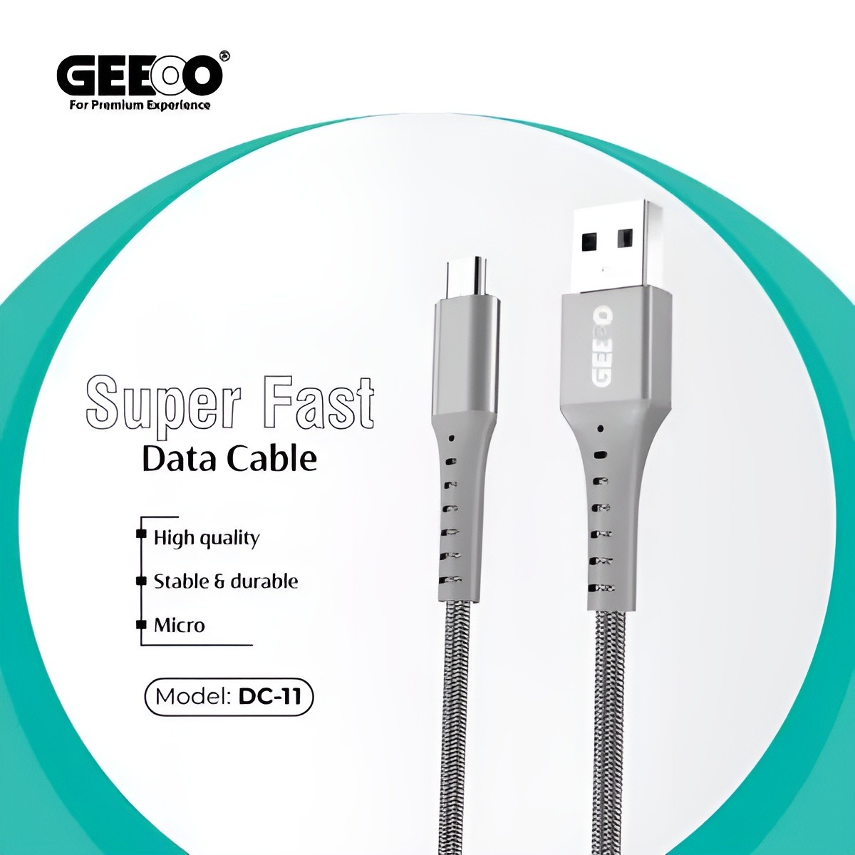 Picture of Geeoo DC-11 3A Micro USB Short Cable 30cm
