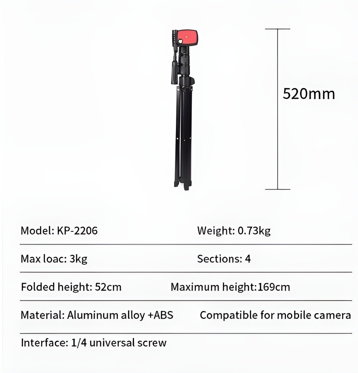 Picture of JMARY KP-2206 Camera And Phone Selfie Stick Tripod