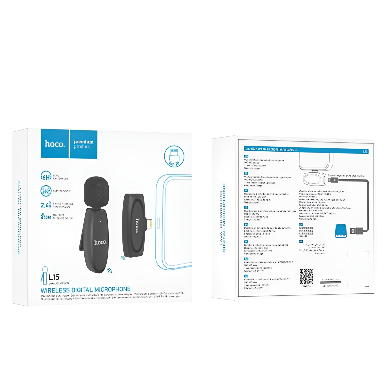 Picture of Hoco L15 Lightning Lavalier Wireless Microphone (For IPhone)