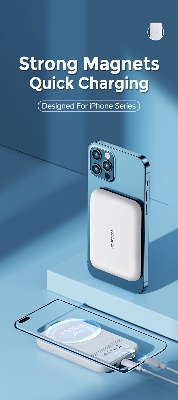 Picture of Joyroom JR-W020 20W Magnetic Wireless Charging 10000mAh Power Bank-White Color