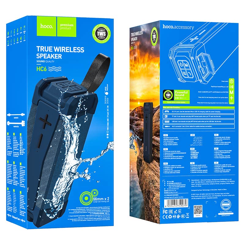 Picture of Hoco HC6 Magic Portable Bluetooth Speaker – Navy Blue Color