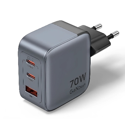 Picture of Vention 3-Port GaN USB-C & USB-A Charger 70W, EU Plug