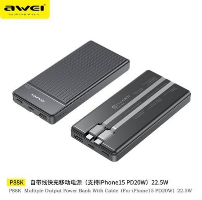 Picture of Awei P88K 10000mAh 22.5w Fast Charging Power bank