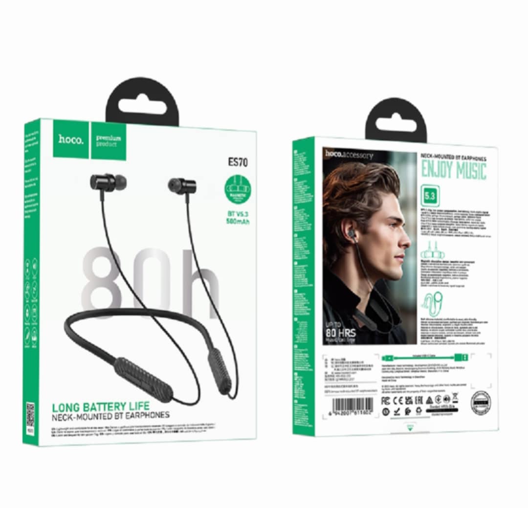 Picture of Hoco ES70 Armour Neck-mounted Neckband Bluetooth Headphones 80 Hours Long Battery Life