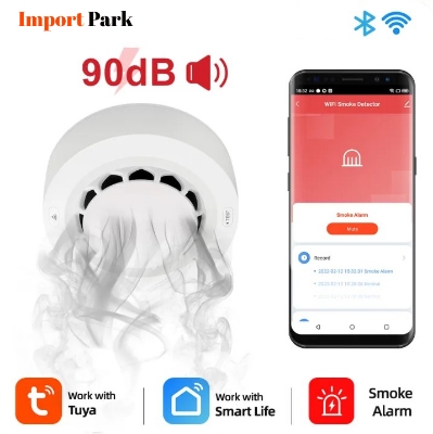 Picture of Tuya WiFi Smart Smoke Alarm Detector Fire Protection 90db Smokehouse Combination Fire Alarm Home Security System