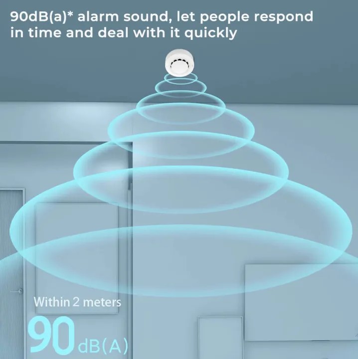 Picture of Tuya WiFi Smart Smoke Alarm Detector Fire Protection 90db Smokehouse Combination Fire Alarm Home Security System