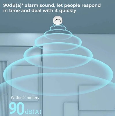 Picture of Tuya WiFi Smart Smoke Alarm Detector Fire Protection 90db Smokehouse Combination Fire Alarm Home Security System