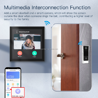 Picture of 4 inch touch screen display Smart home Zigbee system with alexa voice control function