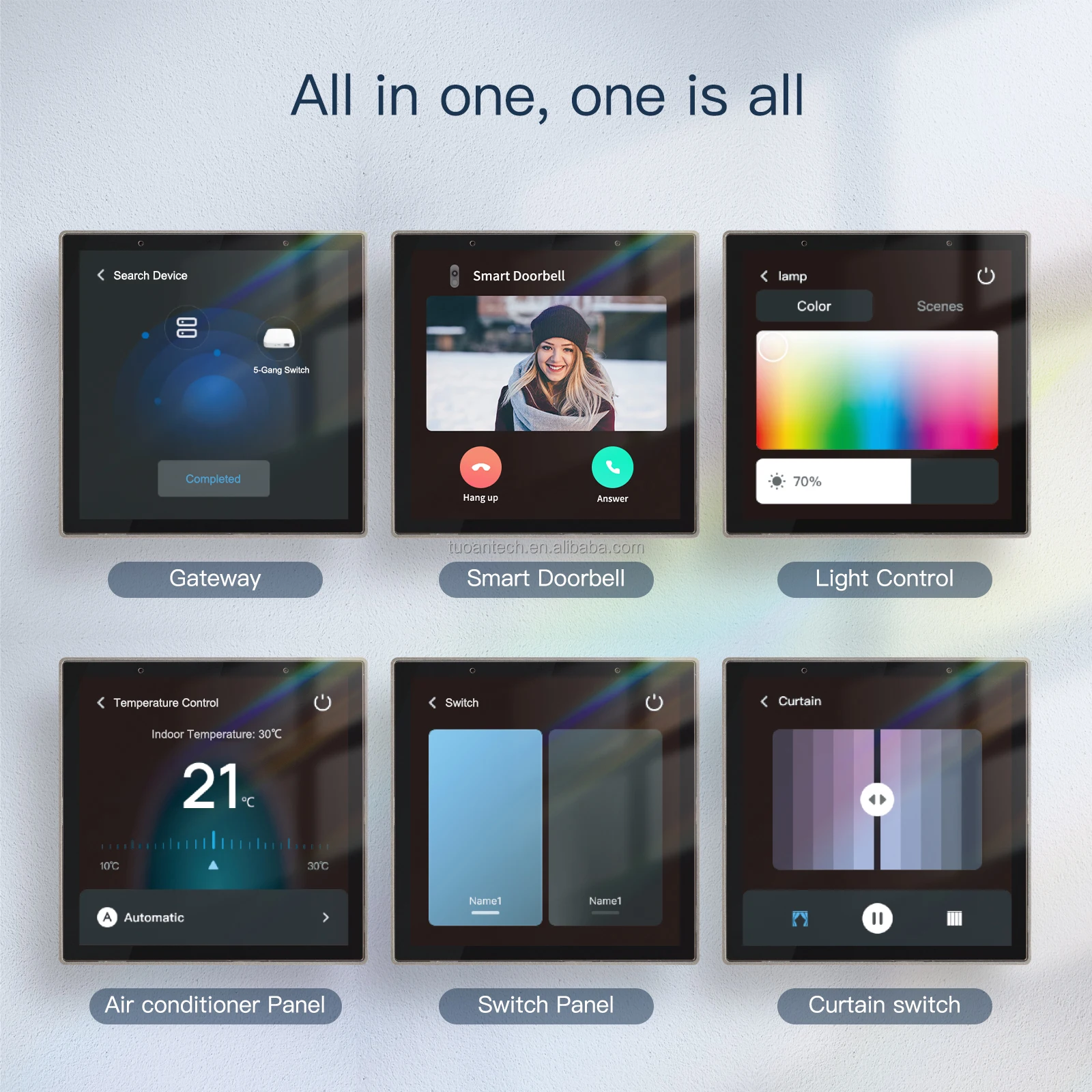 Picture of 4 inch touch screen display Smart home Zigbee system with alexa voice control function