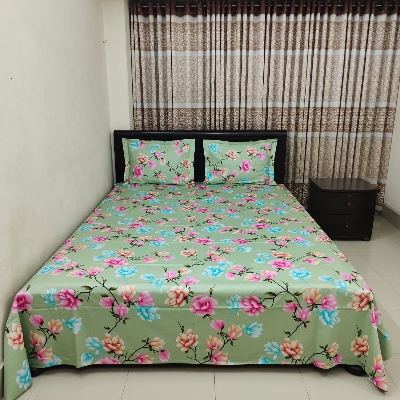 Picture of Luxury Twill Cotton Bedsheet – King Size – Green Lota