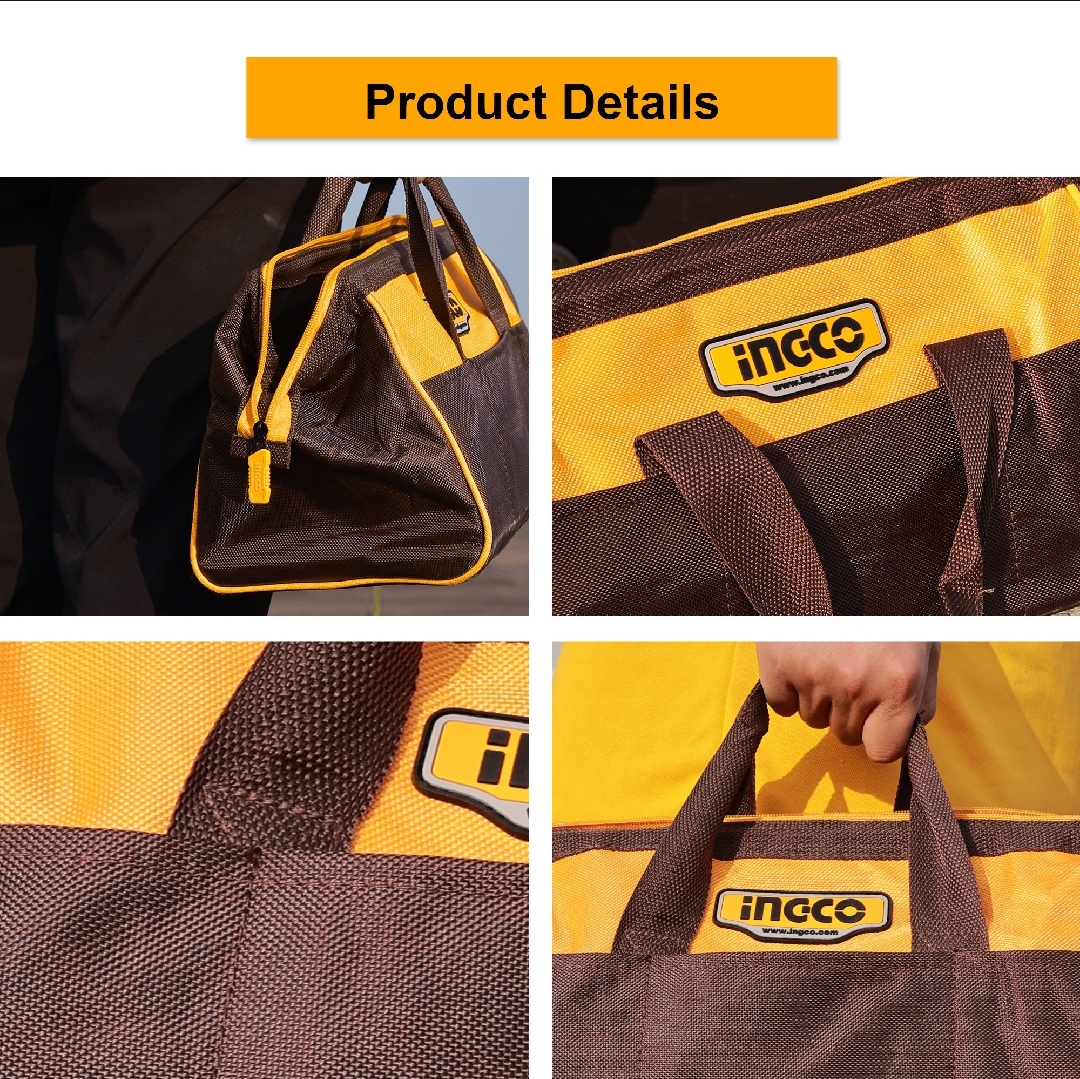 Picture of INGCO 16 Inch Tool Bag Organizer with Wide Mouth Water-proof Multi-use Tool Tote Bag HTBG281628