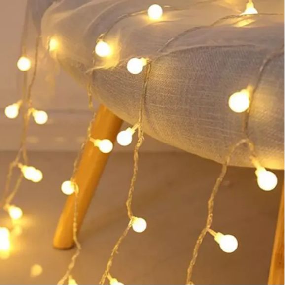 Picture of 28-Piece Warm White Snowball Fairy String Lights – Indoor/Outdoor Decorative LED Light for Room, Party & Events