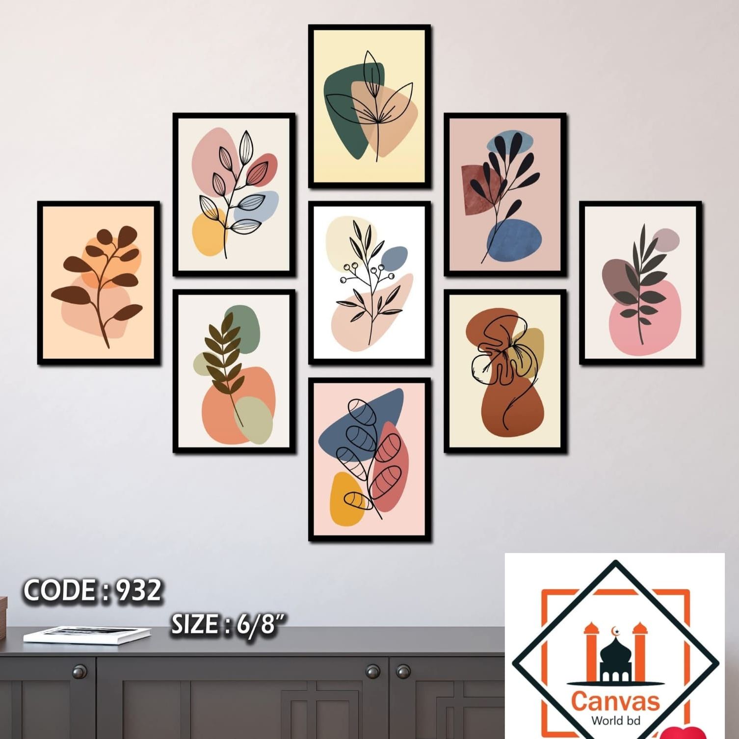 Picture of 9-Piece Unique Design Wallmate Home Decoration PVC Poster Combo Set