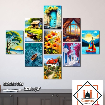 Picture of 9-Piece Unique Design Wallmate Home Decoration PVC Poster Combo Set