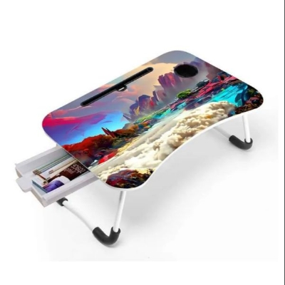 Picture of Multi-Function Folding Waterproof Printing Laptop Desk with drawar