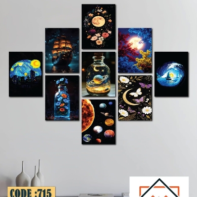 Picture of 9-Piece Unique Design Wallmate Home Decoration PVC Poster Combo Set