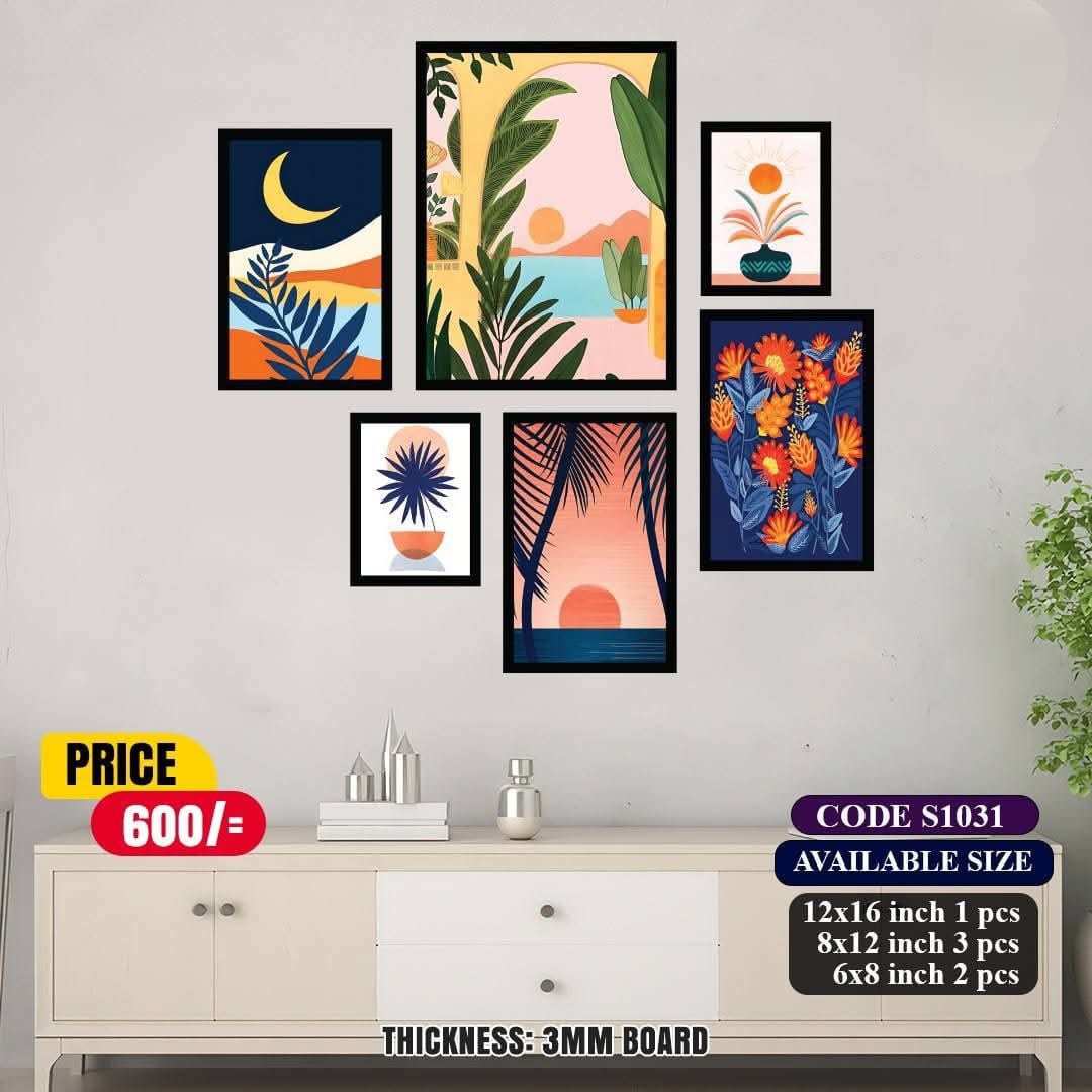 Picture of 6 pes Most Unique Combo Wallmate Set – Perfect for Home & Office Wall Decoration