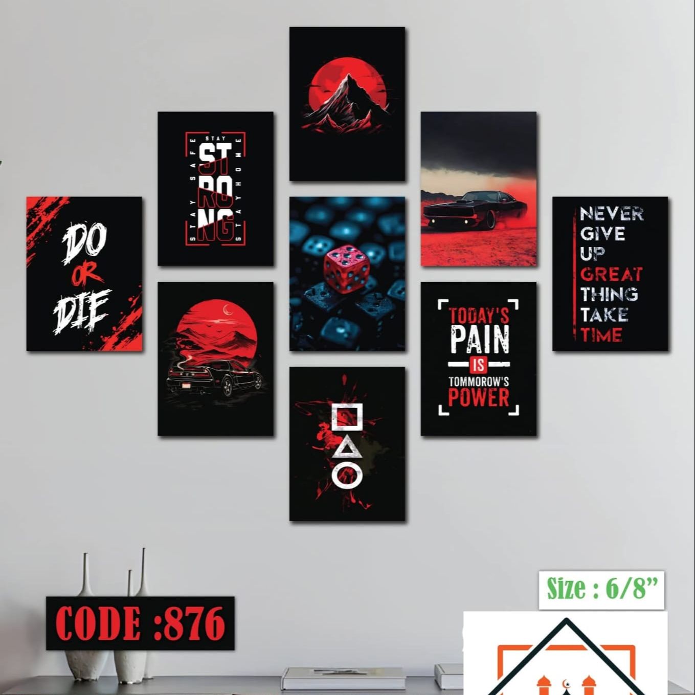 Picture of 9-Piece Unique Design Wallmate Home Decoration PVC Poster Combo Set