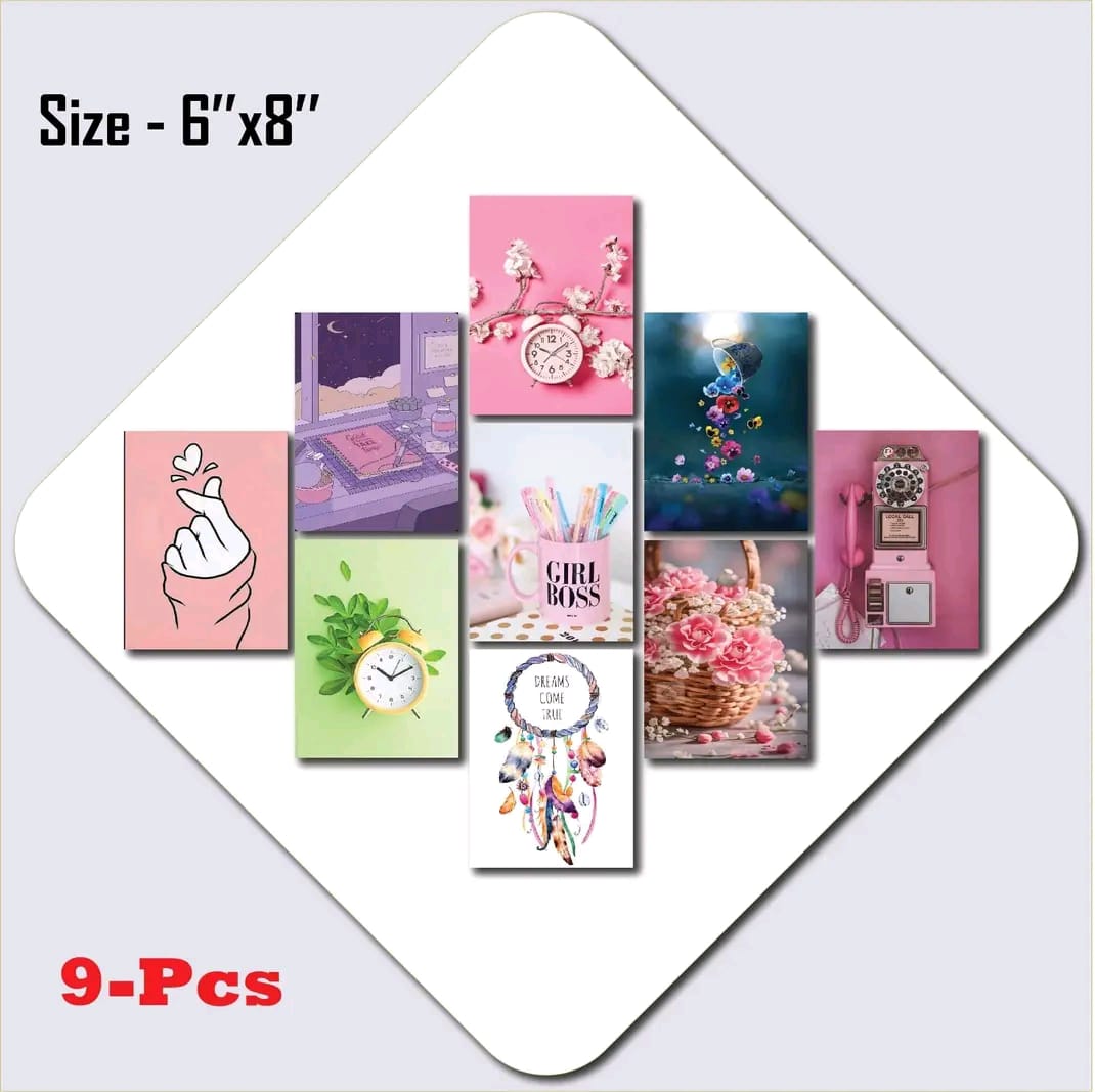 Picture of 9-Piece Unique Design Wallmate Home Decoration PVC Poster Combo Set