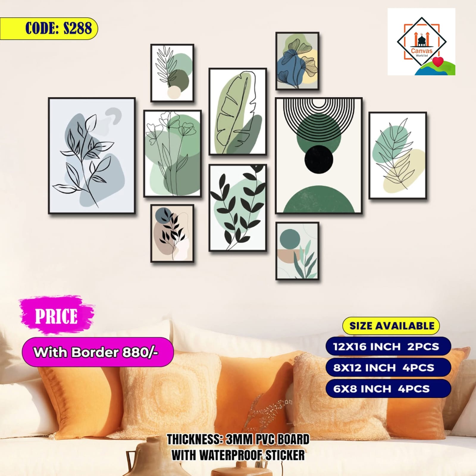 Picture of 10 pes Most Unique Combo Wallmate Set – Perfect for Home & Office Wall Decoration