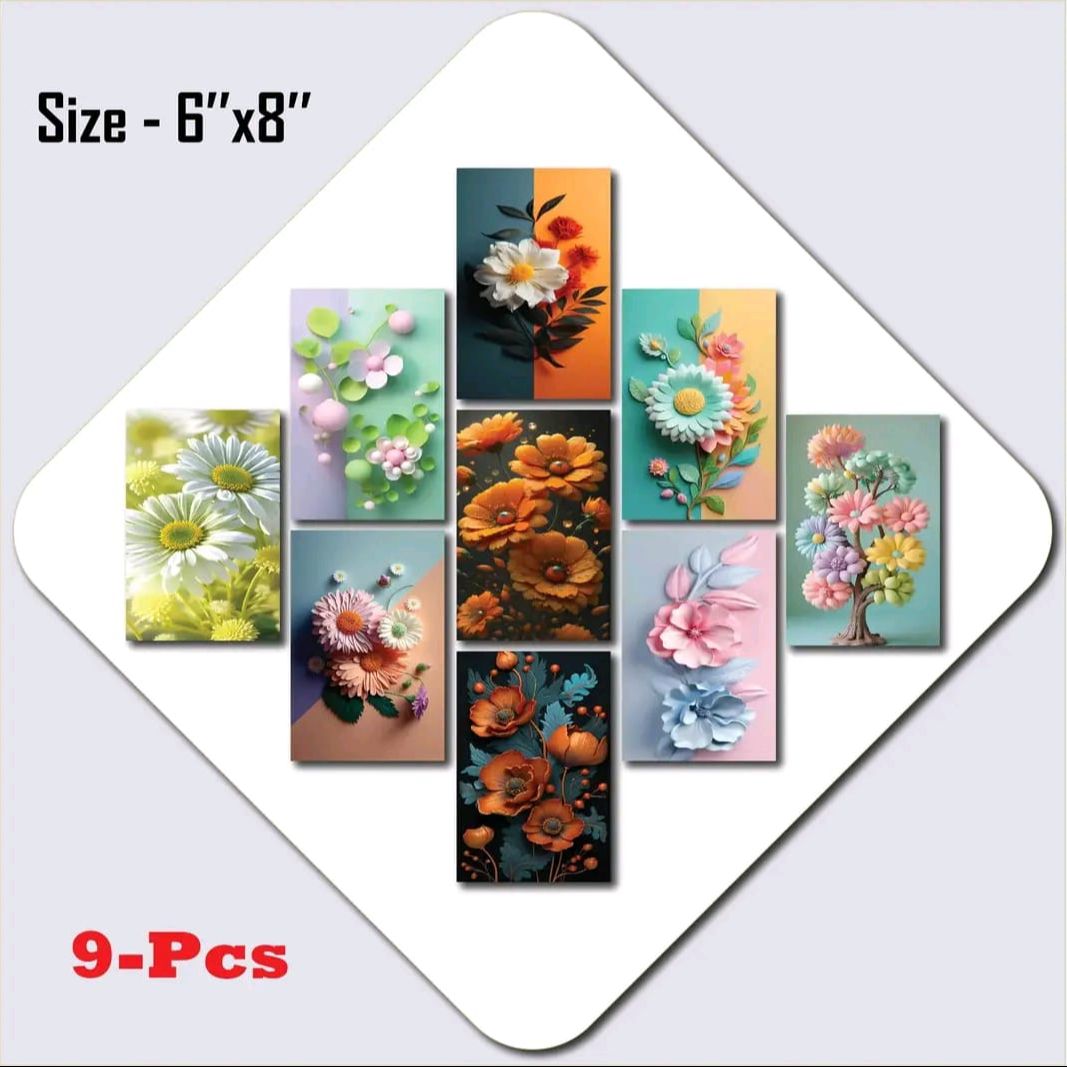 Picture of 9-Piece Unique Design Wallmate Home Decoration PVC Poster Combo Set