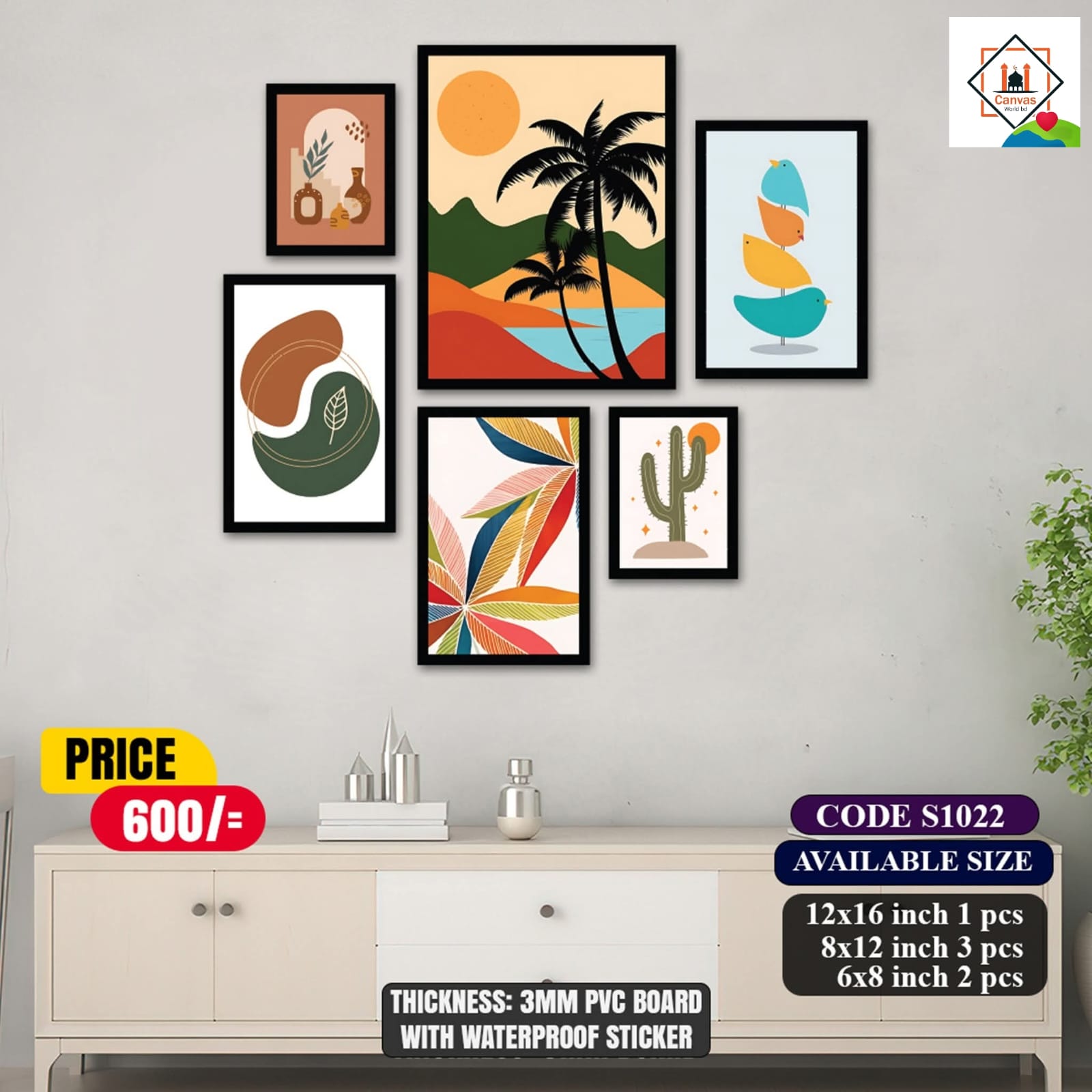 Picture of 6 pcs Most Unique Combo Wallmate Set – Perfect for Home & Office Wall Decoration