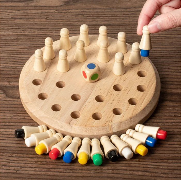 Picture of Wooden Memory Match Stick Chess Game Set – Fun & Educational for Kids & Families!