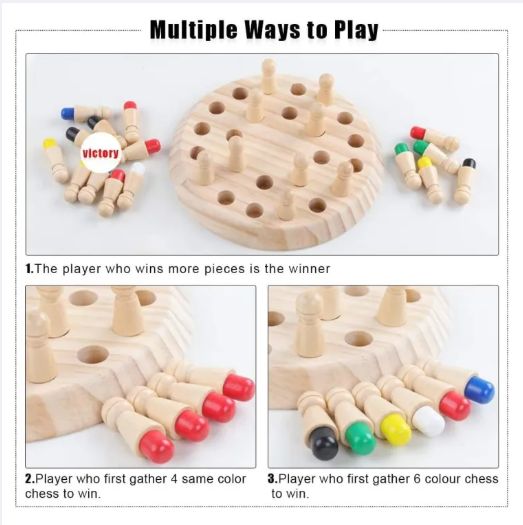 Picture of Wooden Memory Match Stick Chess Game Set – Fun & Educational for Kids & Families!