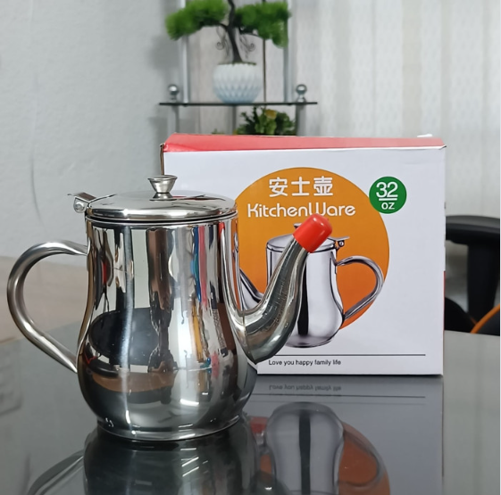 Picture of 750ML BIG SIZE Stainless Steel Oil Pot with Strainer