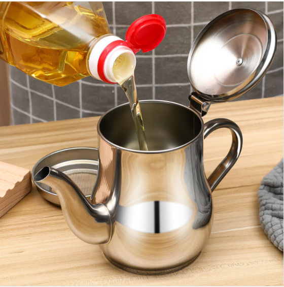 Picture of 750ML BIG SIZE Stainless Steel Oil Pot with Strainer