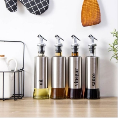 Picture of 500ml Glass Oil Dispenser with Steel Cover – Stylish Seasoning Solution for Your Kitchen
