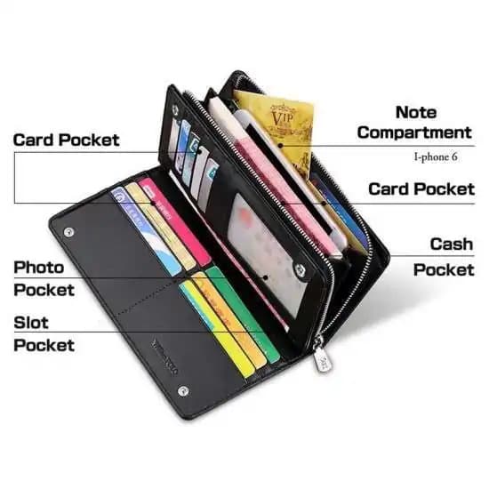Picture of WILLIAMPOLO Men’s Long Zipper Clutch Wallet – Premium Soft Leather Business Handbag