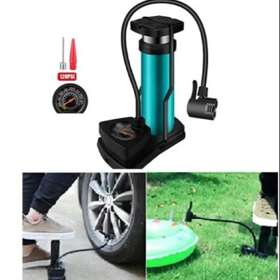 Picture of Mini Portable Bike Floor Pump – Hand & Foot Activated